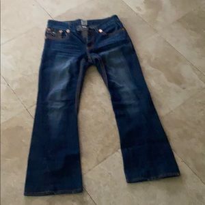 Men True Religion Blue Denim Jeans Size 33